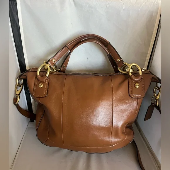 Coach Brown Woven Leather Shoulder Bag - Picture 14 of 14